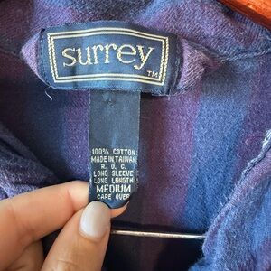 ⚡️Surrey 100% Cotton Plaid Button-Up Shirt in Navy & Purple